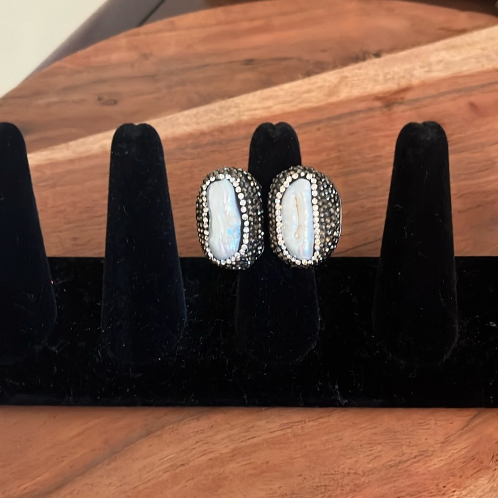 Real Pearls Cocktail Ring Size 7.5